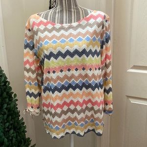 Rafaella boatneck Mediterranean style top